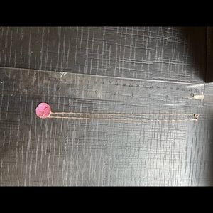 Women necklace, rose gold with pink stones. New